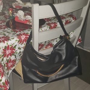 Karen Millen black leather shoulder bag